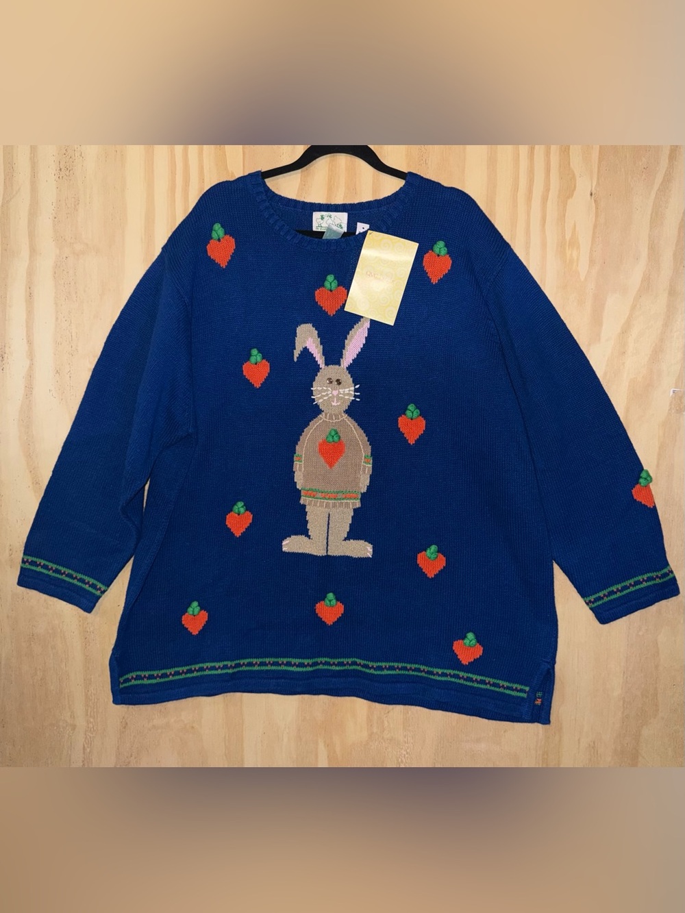 3X NWT Vintage Quacker Factory Sweater Bunny Rabbit Grandmacore Cottagecore QVC